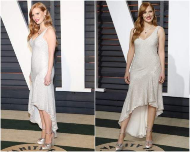 Джессика Честейн на вечеринку Vanity Fair надела бюджетное платье от H&M.