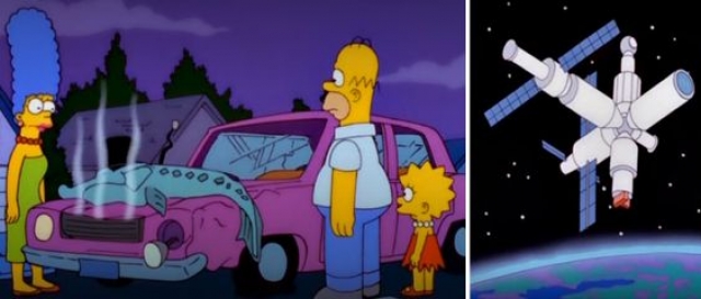 Космонавт. В эпизоде "The great money caper" один из космонавтов станции "МИр роняет на капот машины Гомера огромную рыбину.