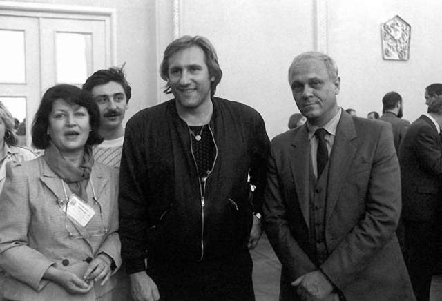 Владимир Меньшов и Жерар Депардье в Москве, 1987 год.