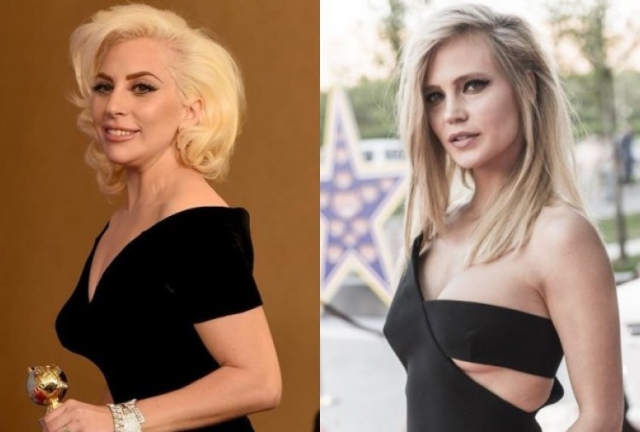 Леди Гага и Глюкоза (31 год). Обе блондинки - королевы стиля и эпатажа, причем зарубежная коллега, явно не обладающая модельной внешностью, вовсе не проигрывает отечественной красавице.