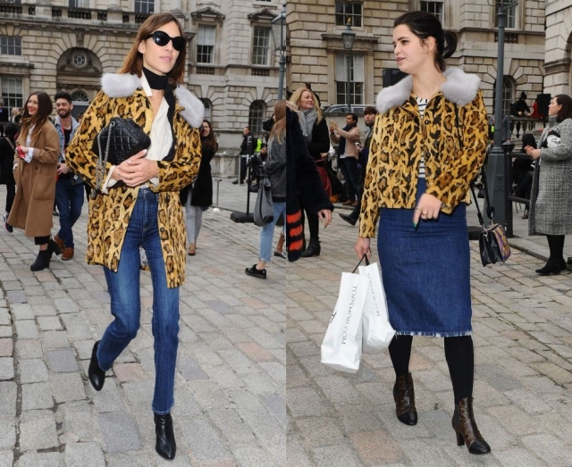 Алекса Чанг и Пикси Гелдоф выбрали одинаковые наряды для того, чтобы добраться на Лондонскую неделю моды.
