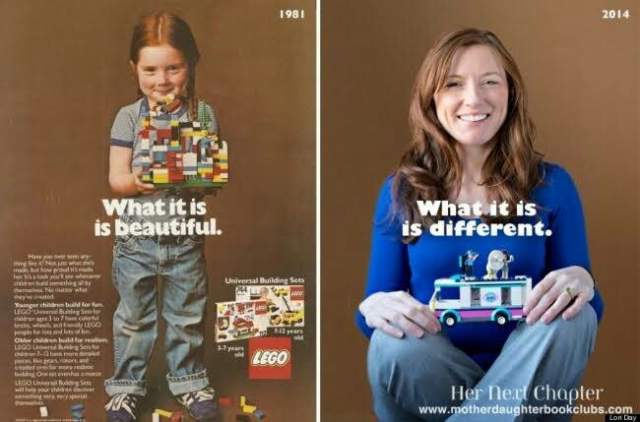 Рэйчел Джордано, конструкторы Lego. В далеком 1981 году забавная рыжеволосая девчонка по имени Рэйчел Джордано (Rachel Giordano) снялась в рекламной кампании конструкторов Lego. В 2014 году при поддержке издания The Huffington Post 37-летняя Рэйчел воссоздала фотографию из рекламы с современным конструктором Lego в руках. 