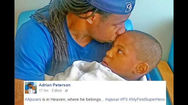 Эдриан Питерсон - сын , 7 лет. Американский спортсмен из НФЛ потерял ребенка, которому было на тот момент всего семь лет.