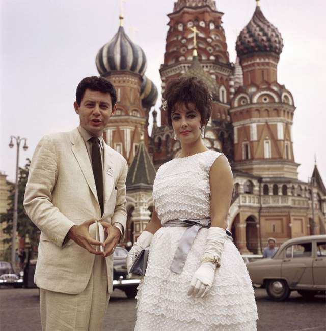 Элизабет Тейлор с Эдди Фишером в Москве,  1961 год
