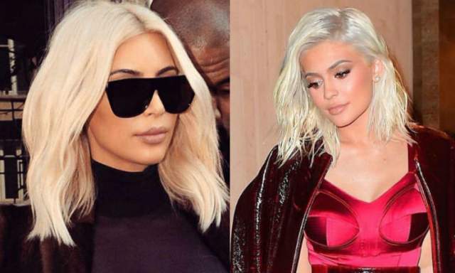Своим сходством родственницы пользуются не только на модных выходах. В 2017 году они выпустили совместную линейку для нюдового макияжа, на фото для которых были практически неотличимы друг от друга. А когда Ким покрасилась в блондинку, Кайли тут же изменила и свой цвет волос.