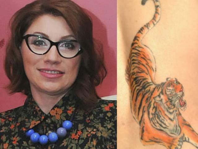 Кроме этого у телесвахи есть и татуированный тигр: “Это тату внушает мне определенные качества. Я же Тигр по гороскопу”.