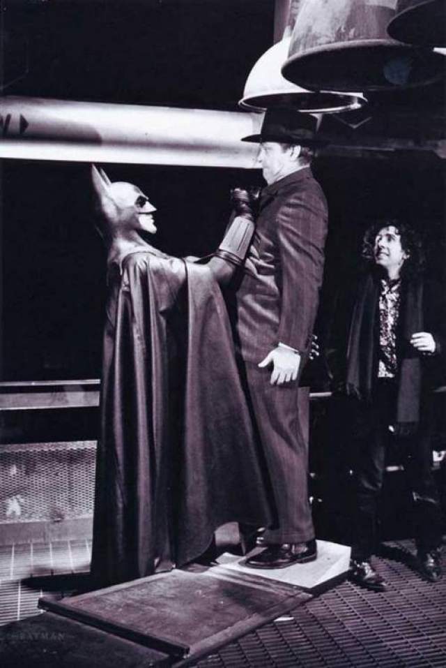 Майкл Китон, Джек Николсон и Тим Бертон на сьемках фильма "Бэтмен", 1989 год 