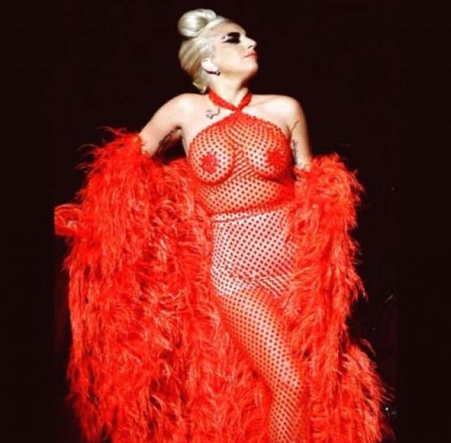Если раньше американская певица Леди Гага (33) эпатировала публику своими феерическими образами, самым запоминающимся из которых был ее выход в платье из свежего мяса, то нынче она выходит на сцену в не льстящих ее фигуре платьях в пол и с накидкой из перьев. 