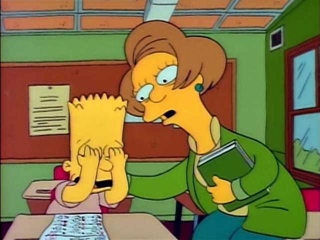 "Барт получает двойку" (1 эпизод 2 сезона). Серия была посвящена Барту Симпсону, заразившему большинство американских подростков "желтой лихорадкой".