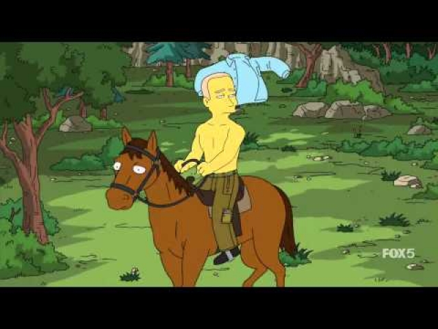 Лиза, оживший Барт, Миллхауз и Мэгги облучаются радиацией, благодаря чему у них появляются сверхспособности. В финале серии в кадре без особого повода проезжает Путин на коне, который через мгновение благодаря радиационному волшебству становится одетым.