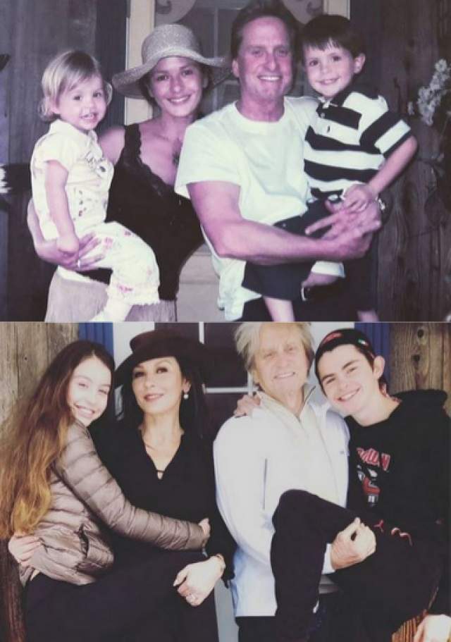 Сама же она недавно выложила фото, где показала, как изменилась вся их семья за 10 лет. Кэтрин так же прекрасна, дети - выросли, и только Майкл поседел.