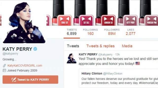 В мае 2016 года жертвой взлома стала певица Кэти Перри. В ее аккаунте в Twitter появились оскорбления своих родственников. Но если это еще можно объяснить, то вот факт, что в твитах была обругана и сама Перри - это странно. 